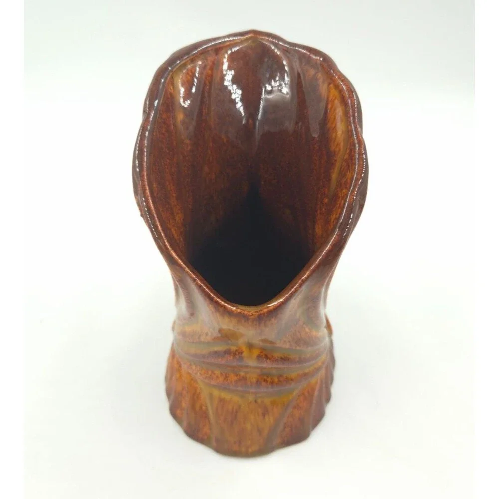 Vintage Niloak Pottery Swan Planter Reddish Brown 7” Tall Art Pottery